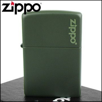 【ZIPPO】美系~LOGO字樣打火機~(寬)Green Matte軍綠烤漆
