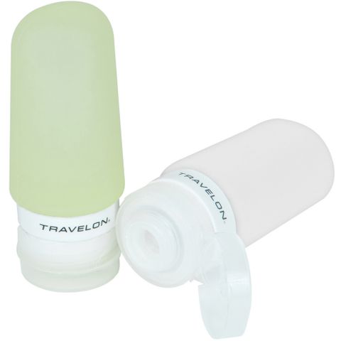 《TRAVELON》旅行分裝瓶(小綠白2入) | 沐浴乳 洗髮精 乳液瓶 保養品空瓶
