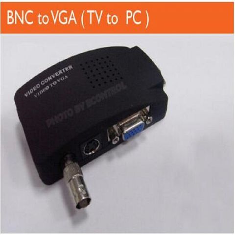 BNC轉VGA 訊號轉換器 切換器◎AV轉PC 影像轉換盒◎ (50-501+50-501-01)