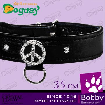 《狗日子Dogday》法國Bobby愛與和平水晶項圈-35CM