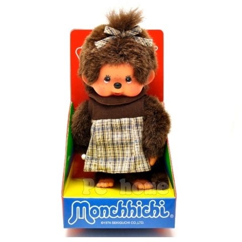 Sekiguchi 夢奇奇 【日本monchhichi】格紋復古洋裝女孩