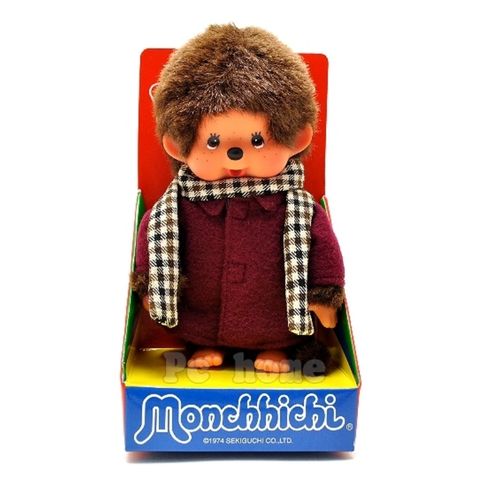 Sekiguchi 夢奇奇 日本monchhichi【紫色復古棉襖圍巾裝】