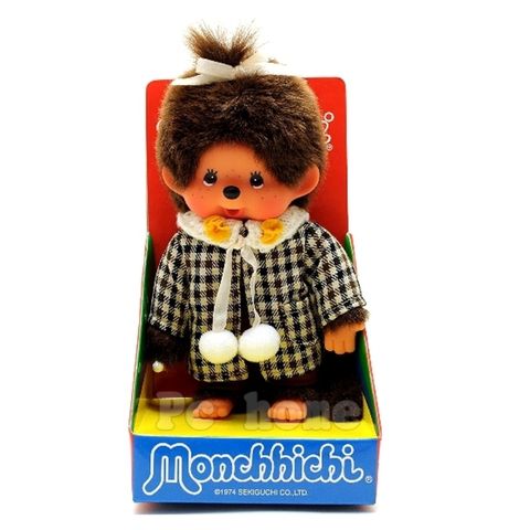 Sekiguchi 夢奇奇 日本MONCHHICHI【格紋毛球女孩】