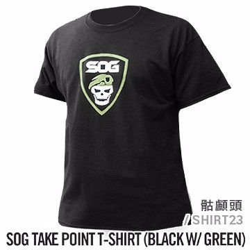 SOG TAKE POINT T-SHIRT 短袖T恤 (BLACK W/ GREEN)#SHIRT23