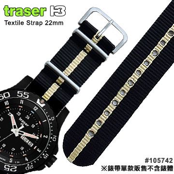 TRASER Textile Strap尼龍織料錶帶(22mm)#105742