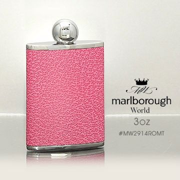  英國Marlborough粉紅色皮面皮革酒壺(3oz)#MW2914ROMT