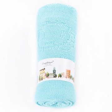 【EUPHORIA】柔舒棉毯(簡約版)-80X90公分 夏日藍