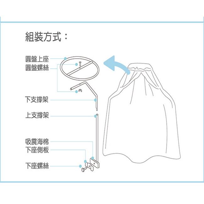 凱蕾絲帝 100%台灣製造~床架專用針織嬰兒蚊帳(雙色可選)適合65*125尺寸以內