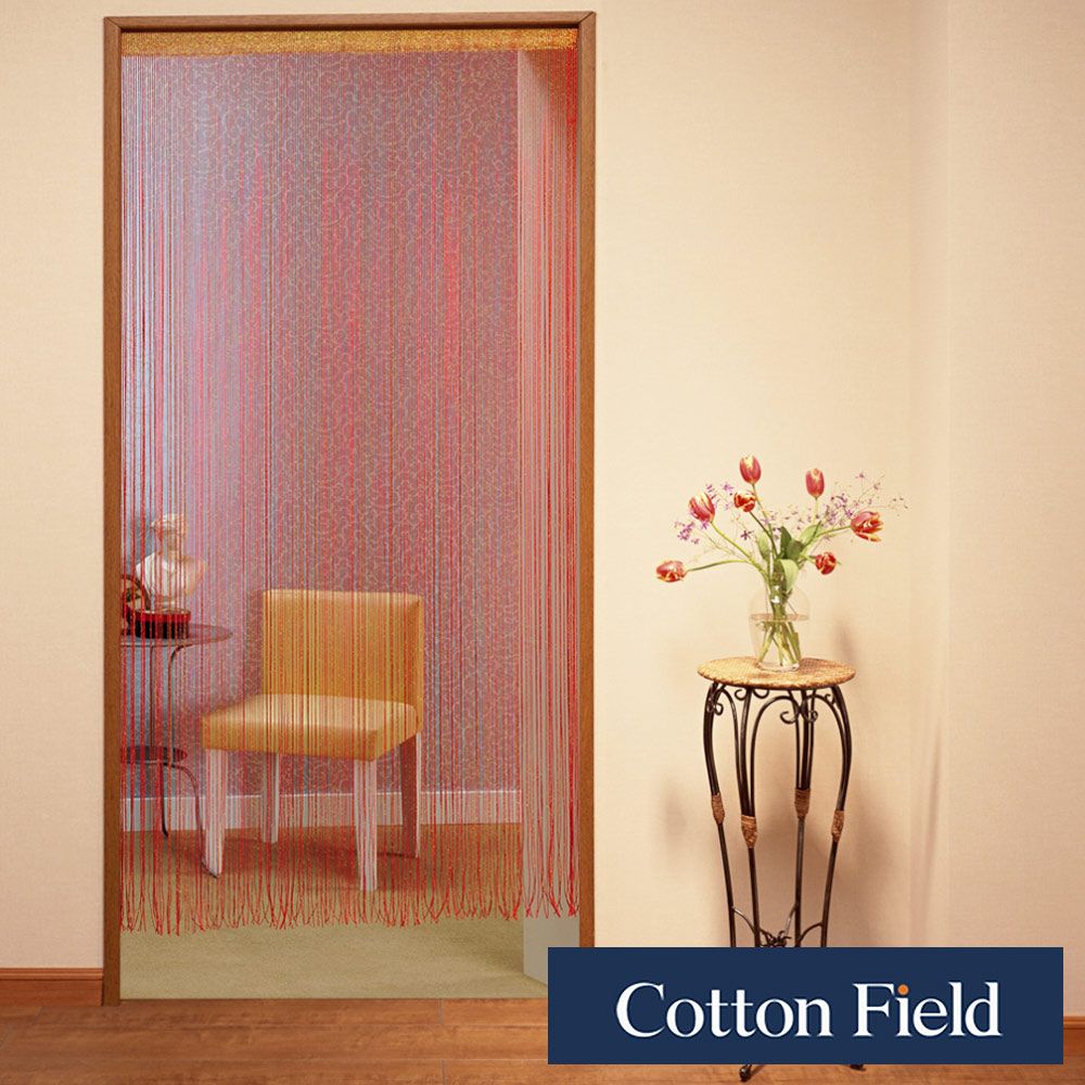 cottonfield 棉花田 《璀璨》時尚金蔥紗線簾(紅金)(90x180cm)