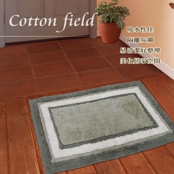 cottonfield 棉花田 【克里斯】純棉提花踏墊-綠色(50x80cm)