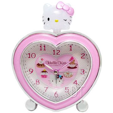 Hello Kitty甜美心型超靜音貪睡鬧鐘 JM-E540KT