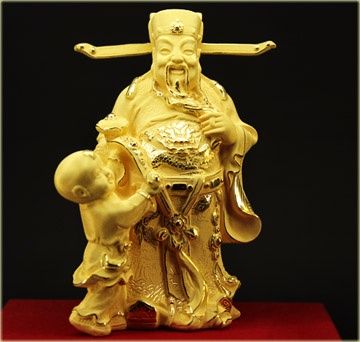 精緻鍍999純金箔 千足絨沙金 福祿壽 祿星 招財進寶 生意興隆 送禮自用皆適宜