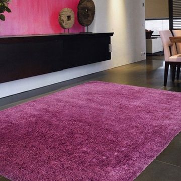 【Ambience】Chic 超細纖維長毛地毯 -(紫色)(135x200cm)
