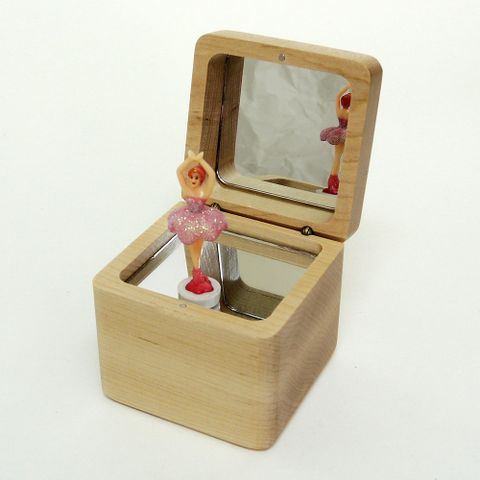 旋轉芭蕾女孩音樂盒-楓木款