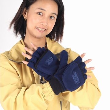 SNOW TRAVEL 雪之旅 WINDBLOC藍色防風保暖半指兩用手套
