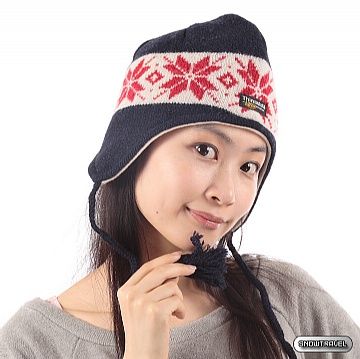 《SNOW TRAVEL》防風透氣保暖羊毛遮耳帽(藍色)