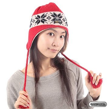 《SNOW TRAVEL》防風透氣保暖羊毛遮耳帽(紅色)