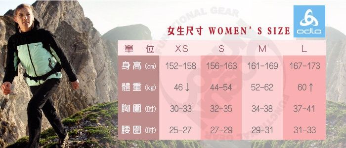 GEARWOMEN SIZE 單位 SML( 152-158 156-163 161-169 167-173體重(kg)4644-5452-6260 胸圍(吋)30-3332-3534-3837-41腰圍(吋) 25-2727-2929-3131-33