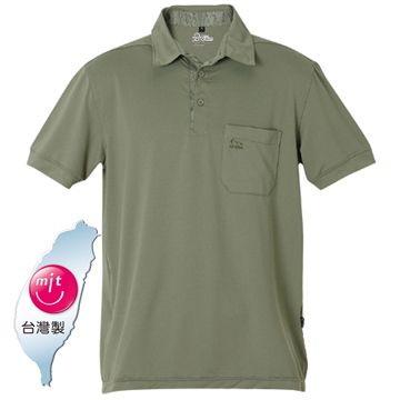 【LeVon】男吸排抗UV短袖POLO衫(橄欖綠)#7256