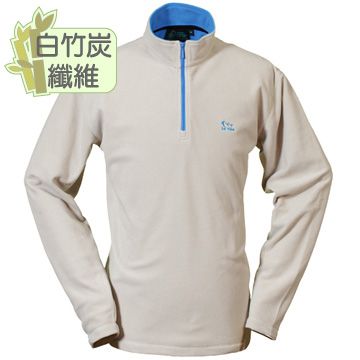 LV8238 男竹炭刷毛保暖上衣(淺灰)