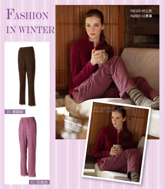 FASHIONSPIRIT AWAKENINGIN WINTERFW2103-65上衣FW2809-63長褲09 黑咖啡 RV outdoor ,63 灰紫色
