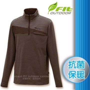 FIT 維特   男新款 條紋竹炭抗菌內刷保暖上_FW1102 時尚灰