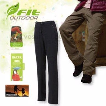 FIT 維特  女新款 彈性吸排抗靜電保暖長褲_經典黑 EW2801