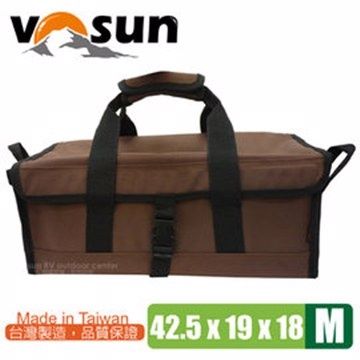 VOSUN  台灣製 耐磨硬式底板萬用工具袋(M號)_咖啡