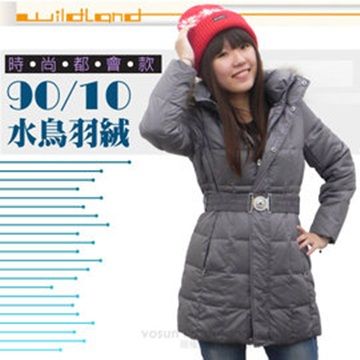 WILDLAND 荒野 女款 中長版 貉子毛保暖羽絨外套/大衣.羽絨衣.風衣.雪衣/連帽式 保暖.透氣/_92103-95 鐵灰