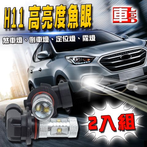 H11 款 30w 魚眼 白光 高亮度 高品質 省電車的LED系列 (12V雙入組)