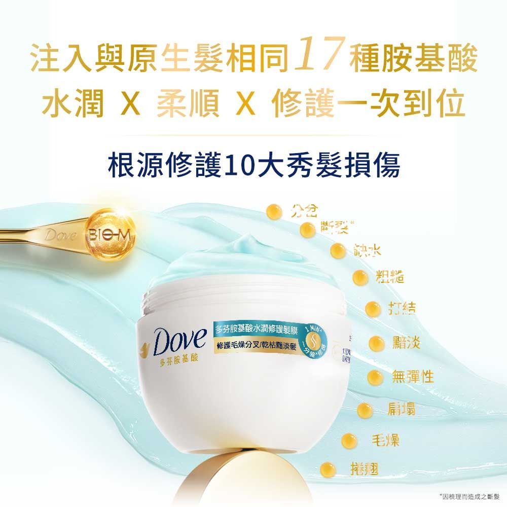 Dove 多芬 小金碗女大推薦 胺基酸修護髮膜 260g(任選)