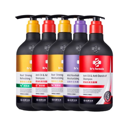 台塑生醫 Dr’s Formula 三代洗髮精 580g 5入組 (控油抗屑/髮根強化/溫潤舒活)