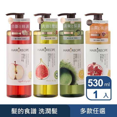 Hair Recipe /髮的食譜/髮的料理 洗髮露/潤髮乳530ml x8 (蘋果生薑/奇異果無花果/蜂蜜石榴/綠茶柚子)