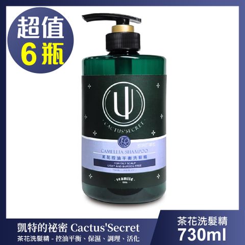 清淨海 凱特的秘密 茶花控油平衡洗髮精-超值6瓶組(730ml/瓶)