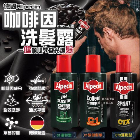(2瓶)德國Alpecin-咖啡因洗髮精(3款可選)250ml瓶