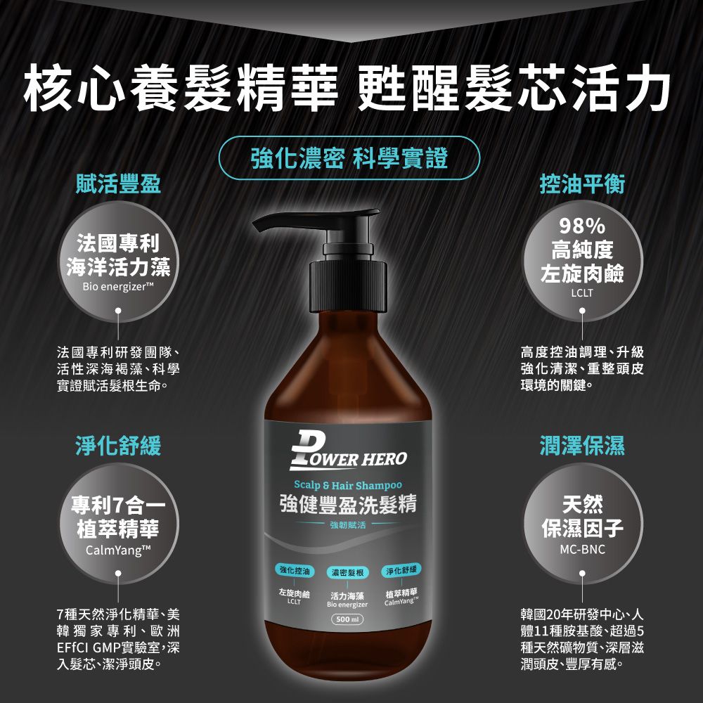 PowerHero 勁漢英雄 強健豐盈洗髮精x2瓶 (500ml/瓶)