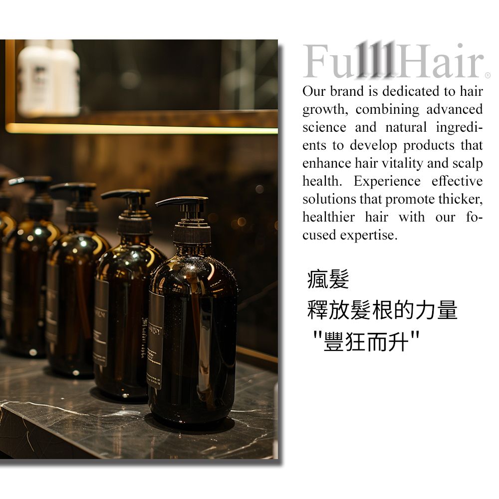 FulllHair 瘋髮 尊享抗齡豐髮配方中老年養髮專用-洗髮精-500ml (非藥用生髮成分)