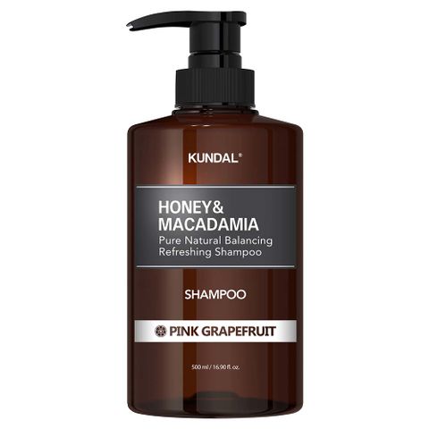 KUNDAL昆黛爾 蜂蜜澳洲堅果香氛洗髮乳500ml 〈不含矽靈〉(粉紅葡萄柚香)