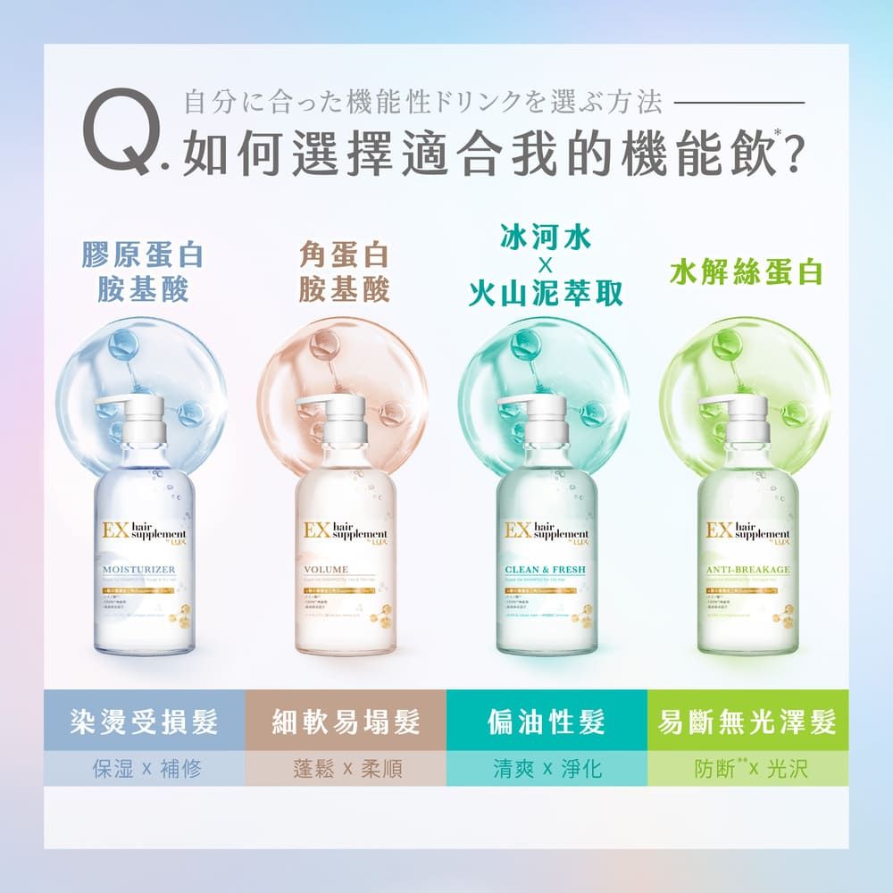 LUX 麗仕 新髮的補給胺基酸 洗髮精/護髮乳 450g