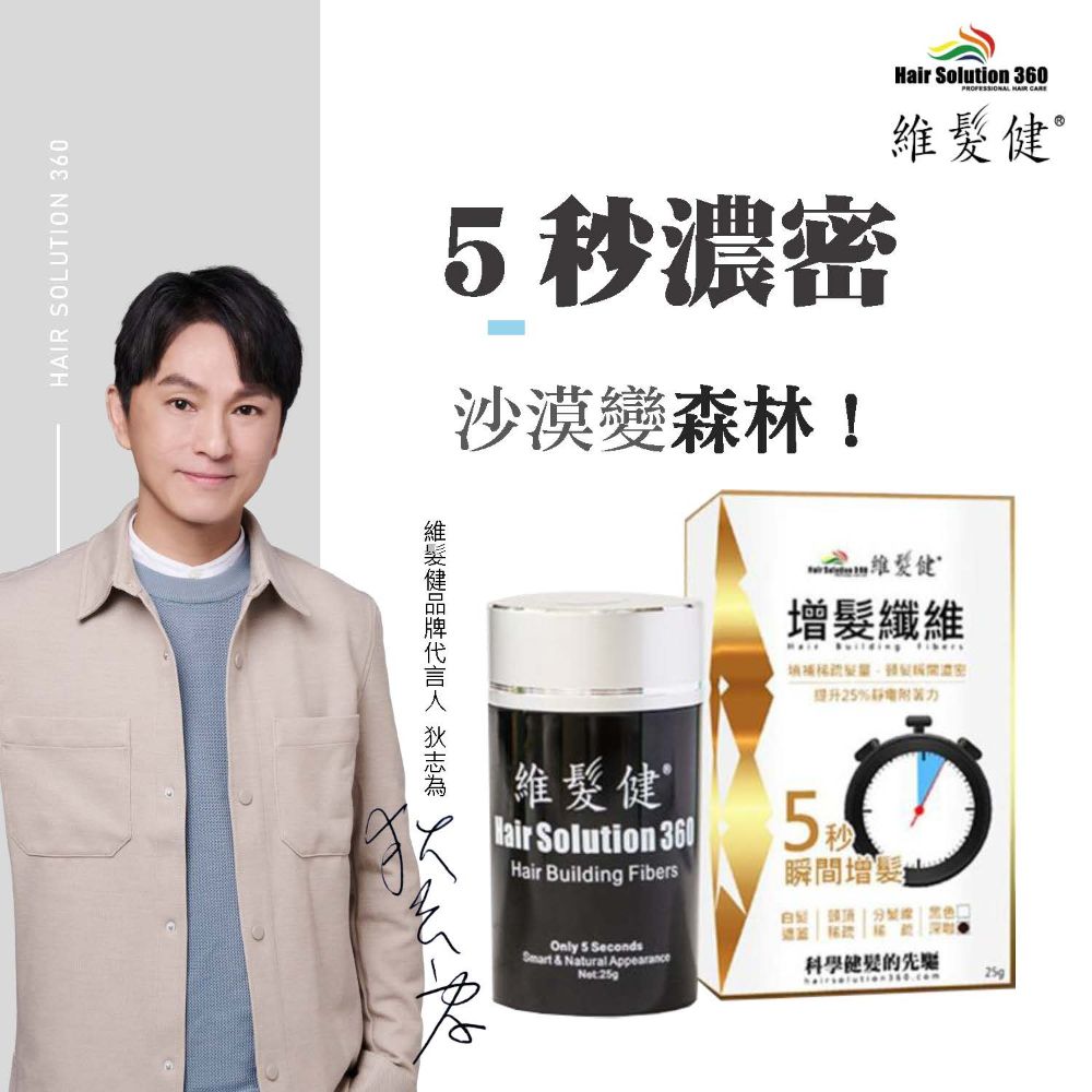 HAIR SOLUTION 360 維髮健 歐洲原裝進口專業推薦歐美專業人士優先推薦的健髮成分鋸棕櫚和大蕁麻是您的頭髮健康的首選 增髮纖維 是您煥然一新髮型的秘密武器用得安心價格親民