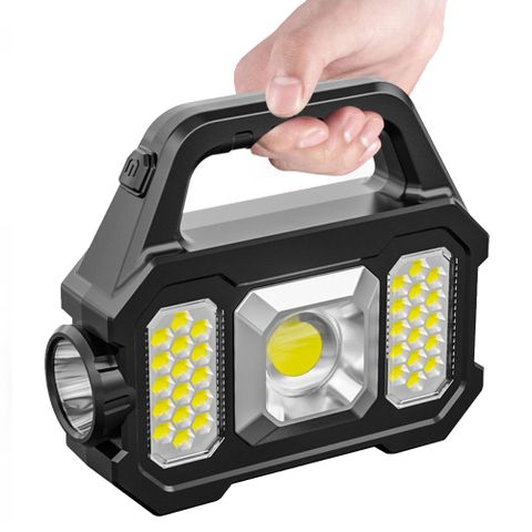 【Ahoye】防水手提式探照燈 支援太陽能充電 (手電筒 強光手電筒 露營燈)