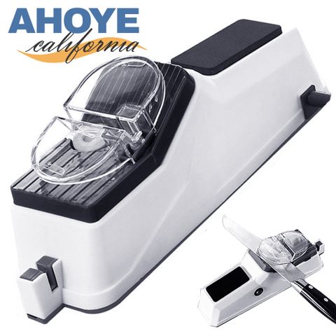 【Ahoye】家用電動磨刀器 附三個磨片 ( (磨刀 磨刀器具 磨刀架 快速磨刀)