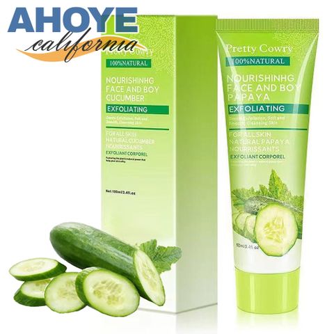 AHOYE 天然小黃瓜植粹臉部磨砂膏 100mL (角質 去角質)