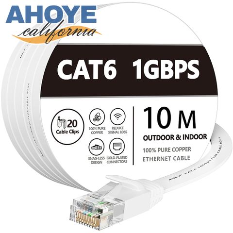 AHOYE CAT6乙太網路線 1Gbps/1000Mbps 10M (NAS伺服器)