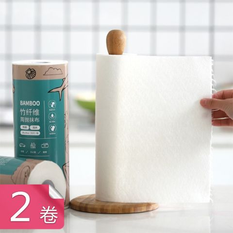 【荷生活】強力去污一沖即淨懶人抹布 加大加厚吸油不鎖油廚房抹布-2卷