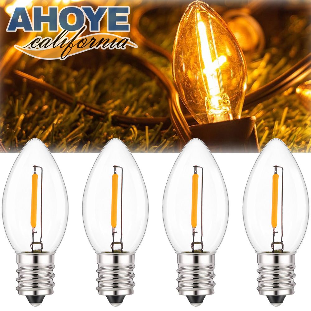 AHOYE LED愛迪生蠟燭燈泡 黃光 4入 (E12接頭)