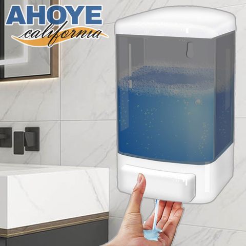 AHOYE 壁掛式按壓皂液器 大容量1000ML (洗手機 皂液機 給皂機)