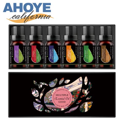 AHOYE 放鬆舒眠植萃草本精油 10mL 6入組禮盒 (香薰精油 香氛精油 單方精油)