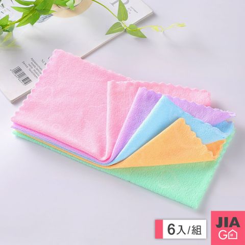 JIAGO 細纖維彩虹抹布30x30cm (6入組)
