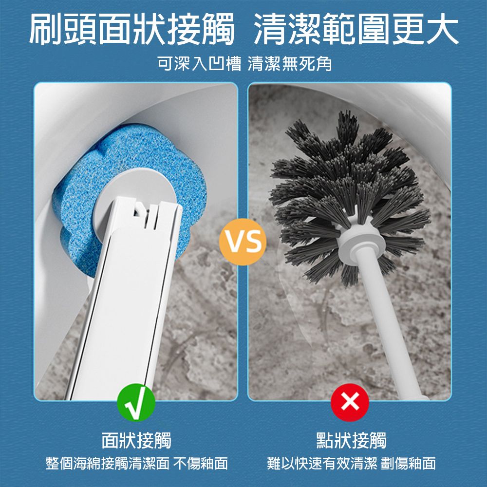 CS22 一次性替換頭+壁掛式馬桶刷組合(18個替換頭/入)-2入